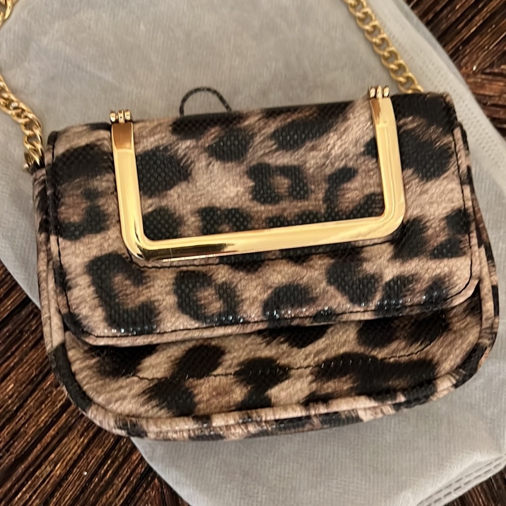 Cache Leopard Print Mini Crossbody Handbag - image 5